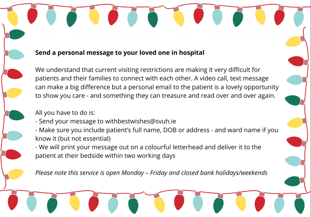 Send A Personal Message To Your Loved One In Hospital St Vincent S University Hospital