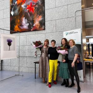 L-R - Professor Janice Walshe, Consultant Oncologist at SVUH; Liza Cauldwell, photographer; Jennie Cotter, Corporate Communications Manager and Grainne Millar, Arts consultant